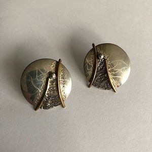 Vintage Modernist Sterling Earrings BRUTALIST